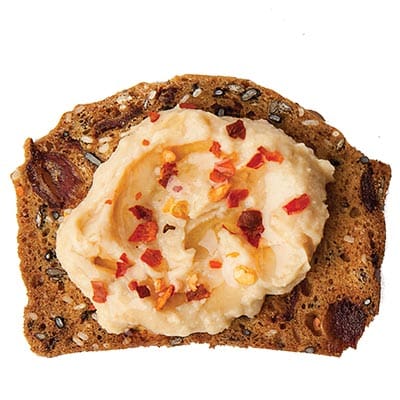Date & Lemon with Hummus and Chilli Flakes